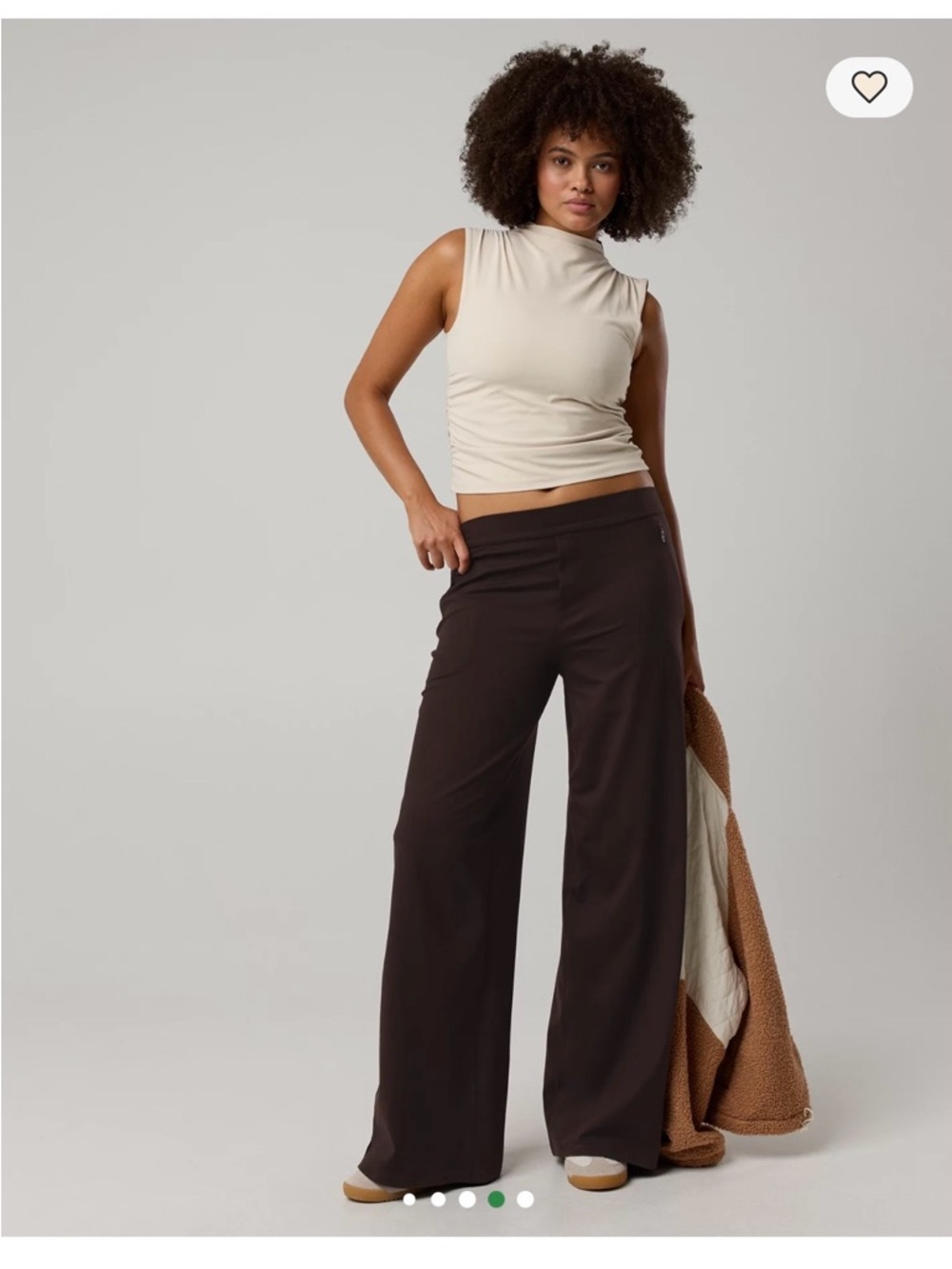aerie Wide-Leg High-Waist Pants in Dark Brown